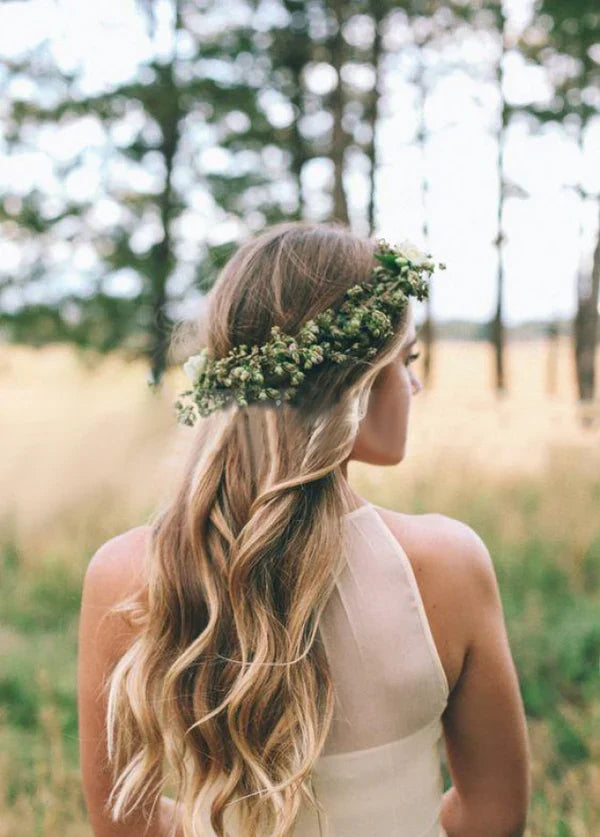 Vestidos de novia largos, elegantes, bohemios, sin mangas, de gasa en línea A